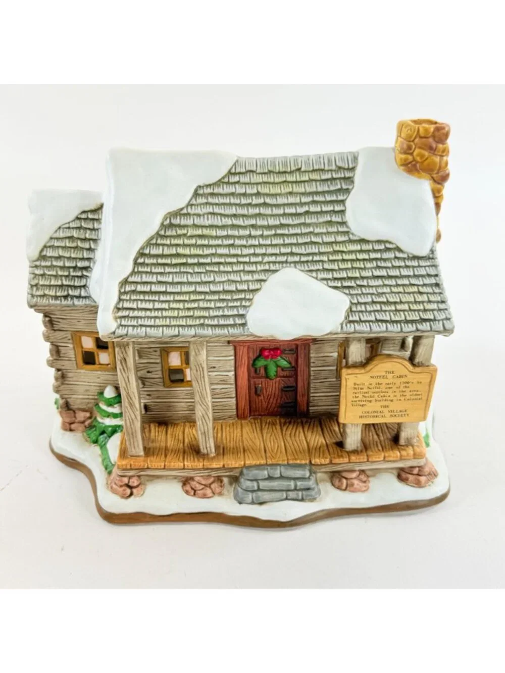Lefton 1994 Colonial Christmas Village Notfel Cabin Christmas Village